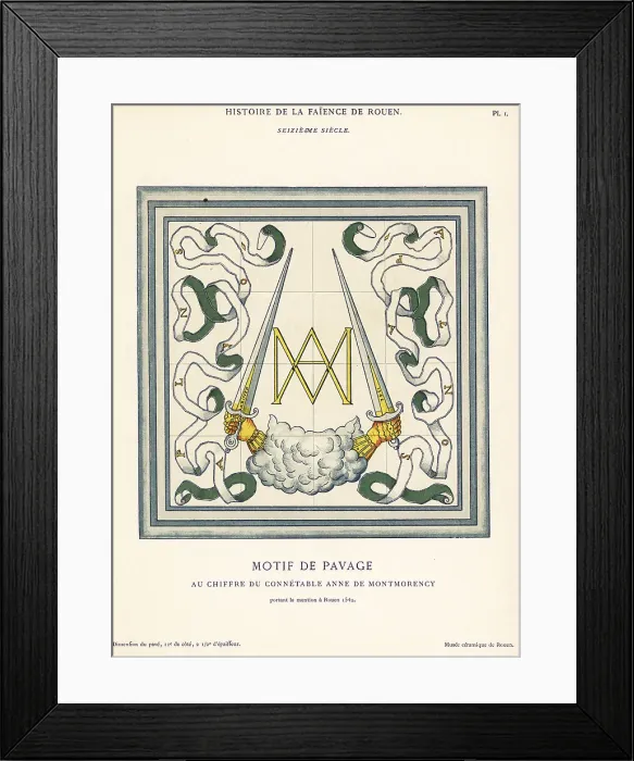 Framed Print : Paving tile with the initials of Constable Anne de Montmorency Framed Print : Paving tile with the initials of Constable Anne de Montmorency