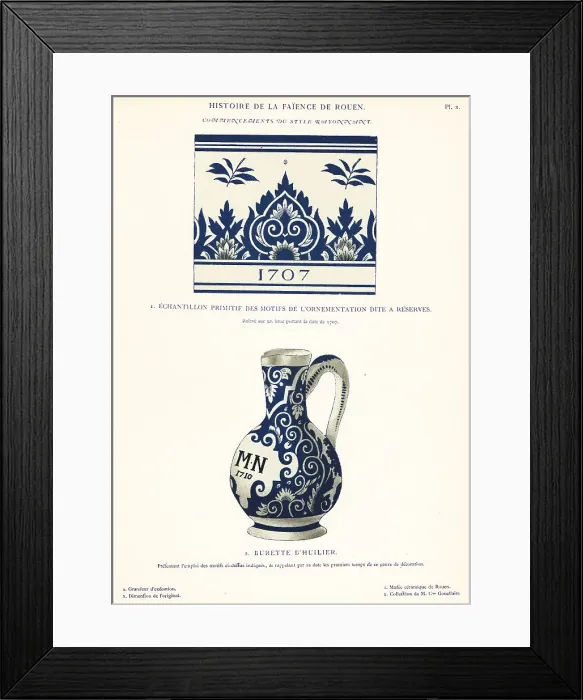 Framed Print : Beginnings of the festoon style, Rouen, early 18th century Framed Print : Beginnings of the festoon style, Rouen, early 18th century