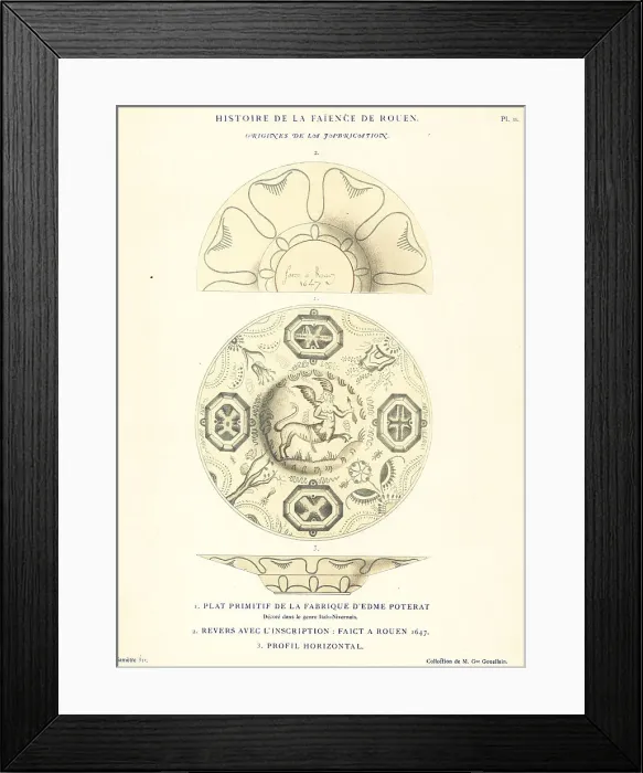 Framed Print : Early plate manufactured by Edme Poterat, Rouen, 1647 Framed Print : Early plate manufactured by Edme Poterat, Rouen, 1647