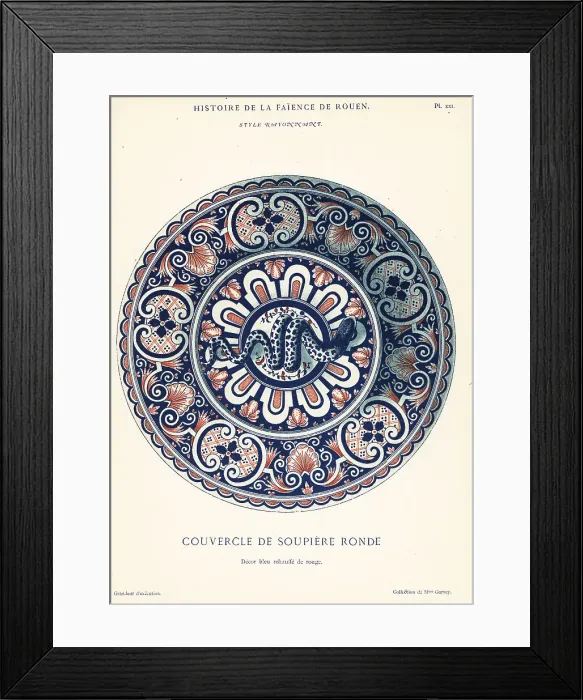 Framed Print : Cover of a round soup tureen, festoon style, Rouen Framed Print : Cover of a round soup tureen, festoon style, Rouen