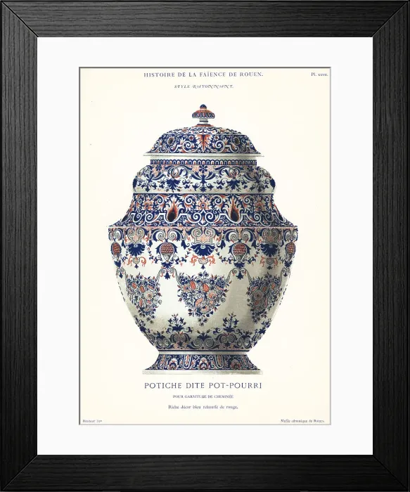 Framed Print : Vase known as a potpourri, festoon style, Rouen Framed Print : Vase known as a potpourri, festoon style, Rouen