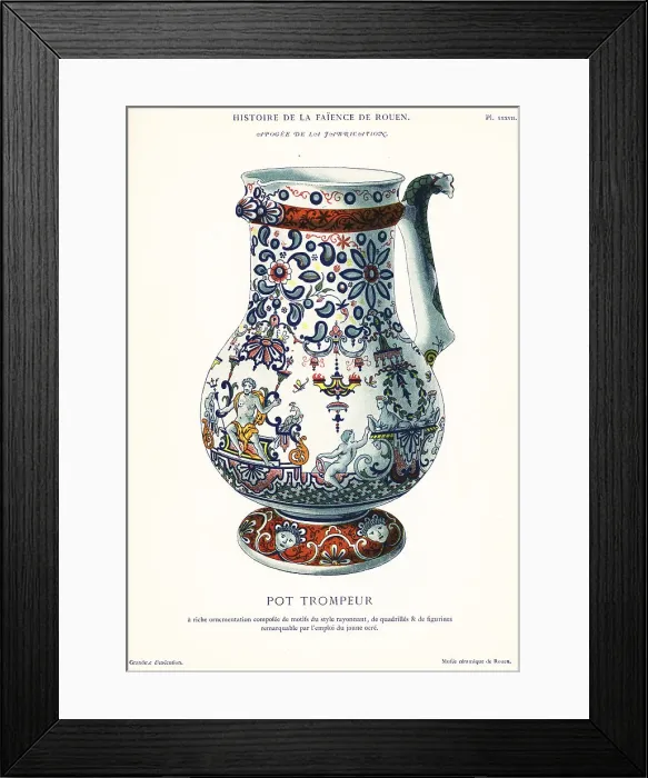 Framed Print : Puzzle jug in the festoon style, Rouen Framed Print : Puzzle jug in the festoon style, Rouen