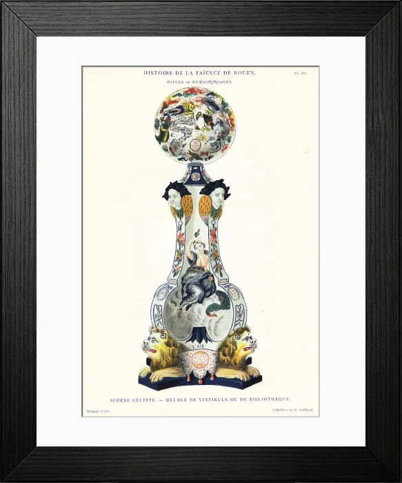 Framed Print : Celestial sphere for a hall or library, Rouen, 1725