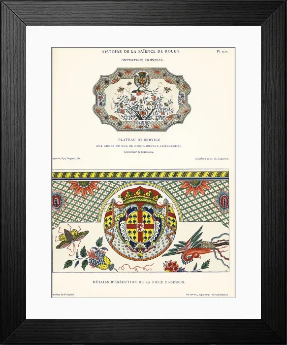 Framed Print : Imitation Chinese service platter, Rouen, circa 1730 Framed Print : Imitation Chinese service platter, Rouen, circa 1730