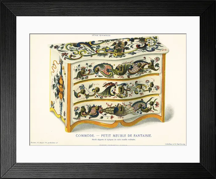 Framed Print : Fancy chest of drawers in the rockery style, Rouen Framed Print : Fancy chest of drawers in the rockery style, Rouen