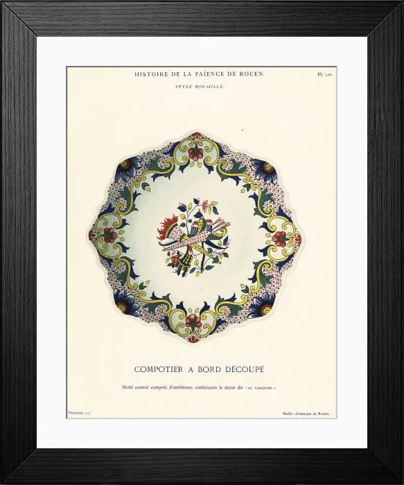 Framed Print : Fruit bowl in the rockery style, Rouen Framed Print : Fruit bowl in the rockery style, Rouen