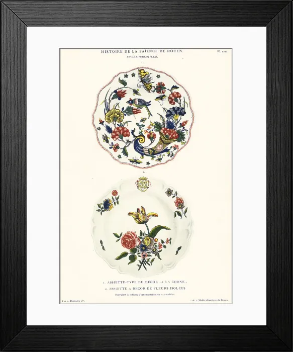 Framed Print : Plates in the rockery style, Rouen