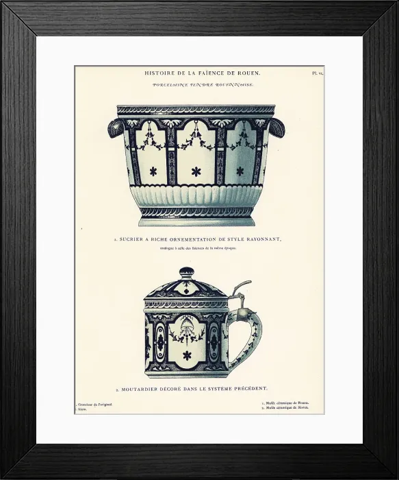 Framed Print : Sugar bowl and mustard pot in the festoon style, Rouen Framed Print : Sugar bowl and mustard pot in the festoon style, Rouen