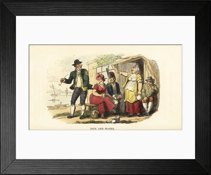 Framed Print : A female publican ejecting a drunk from a tavern in Georgian Eng Framed Print : A female publican ejecting a drunk from a tavern in Georgian Eng