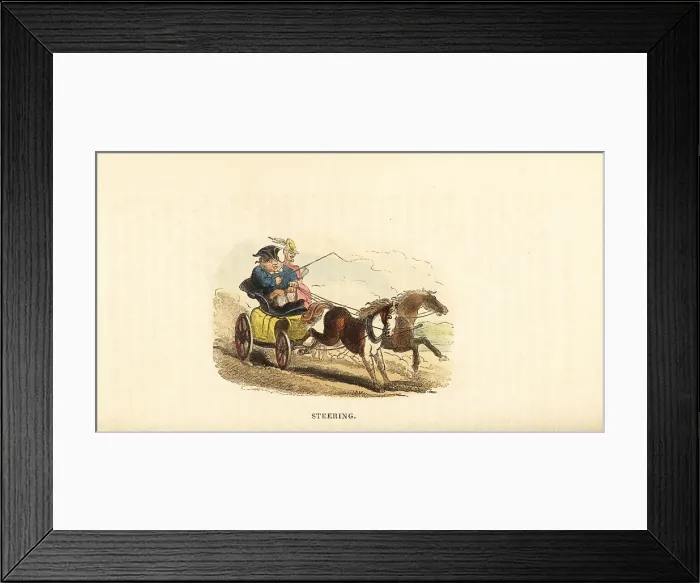 Framed Print : Obese man driving a two-horse carriage in Georgian England Framed Print : Obese man driving a two-horse carriage in Georgian England