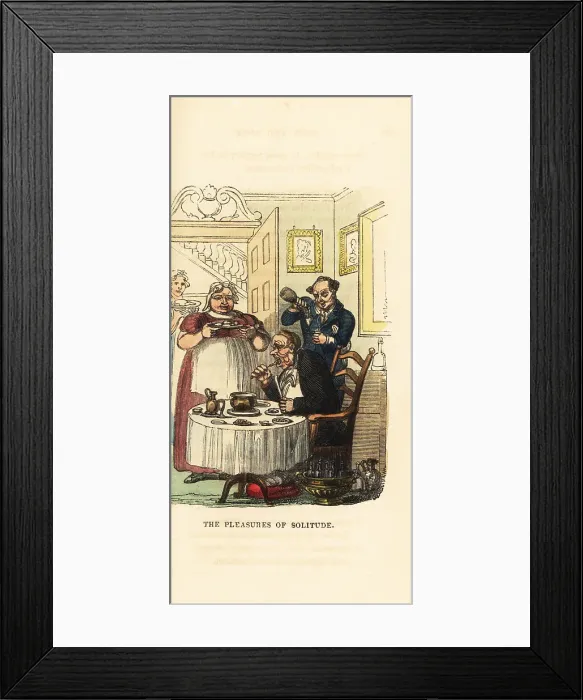 Framed Print : A rich gourmet feasting at home in Georgian England Framed Print : A rich gourmet feasting at home in Georgian England