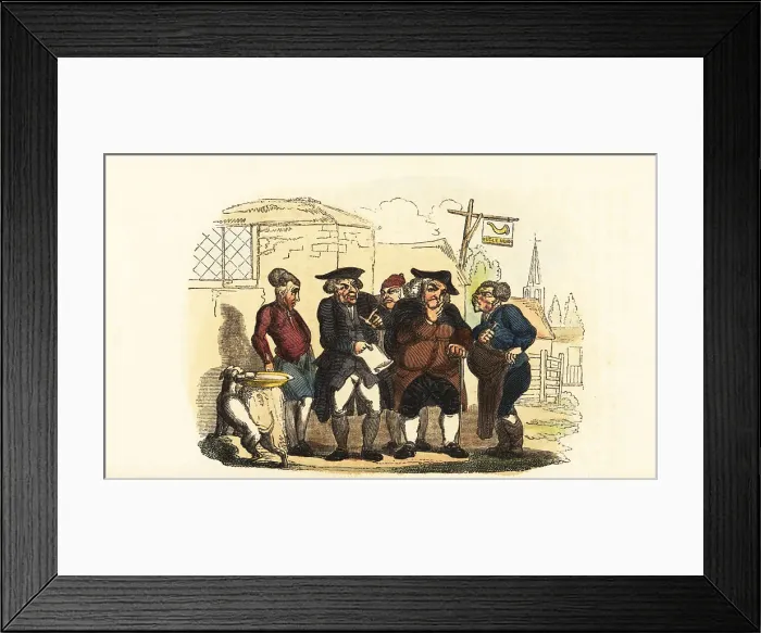 Framed Print : Village politicians meeting in front of a tavern Framed Print : Village politicians meeting in front of a tavern