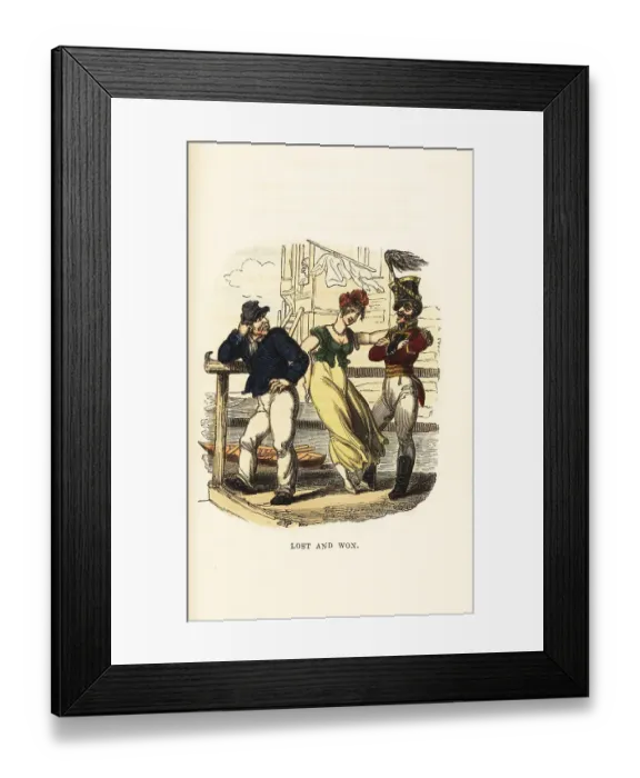 Framed Print : A girl flirting with a soldier on Portsouth Point Framed Print : A girl flirting with a soldier on Portsouth Point