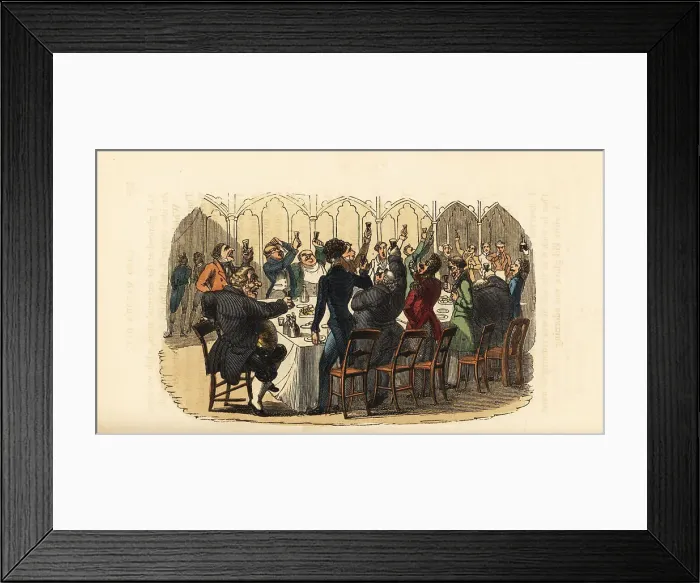 Framed Print : Gentlemen making a toast at the Lord Mayor's Day dinner Framed Print : Gentlemen making a toast at the Lord Mayor's Day dinner