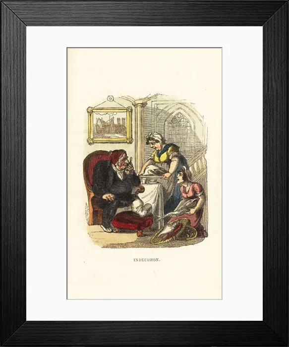 Framed Print : Maids offer the day's catch of fish and lobster to a gourmet Framed Print : Maids offer the day's catch of fish and lobster to a gourmet