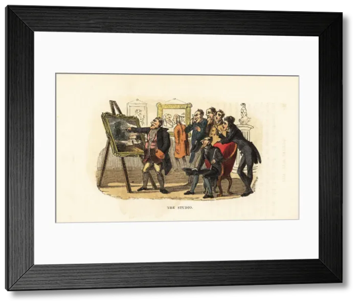 Framed Print : Georgian artist with conoisseurs in his studio Framed Print : Georgian artist with conoisseurs in his studio