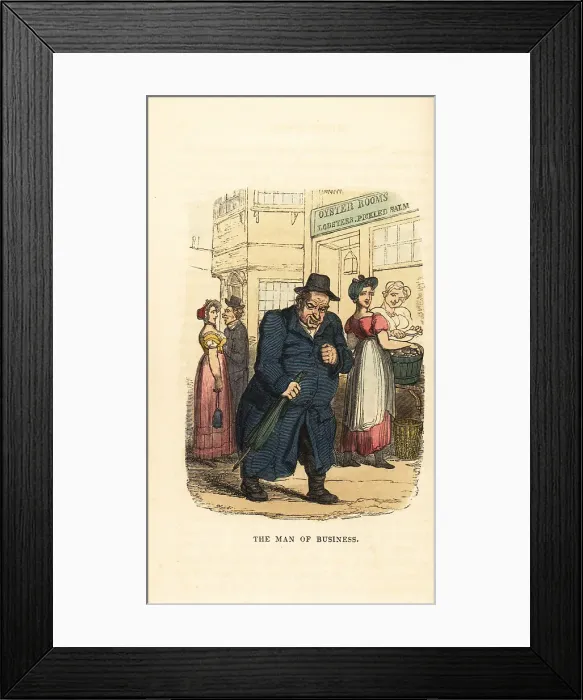 Framed Print : A merchant walking down a Georgian London street Framed Print : A merchant walking down a Georgian London street