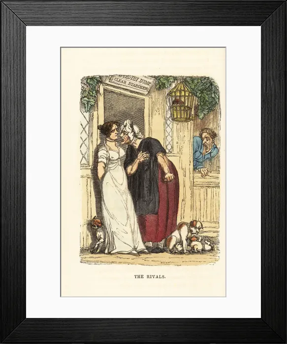 Framed Print : Two laundry women outside a starcher's shop Framed Print : Two laundry women outside a starcher's shop
