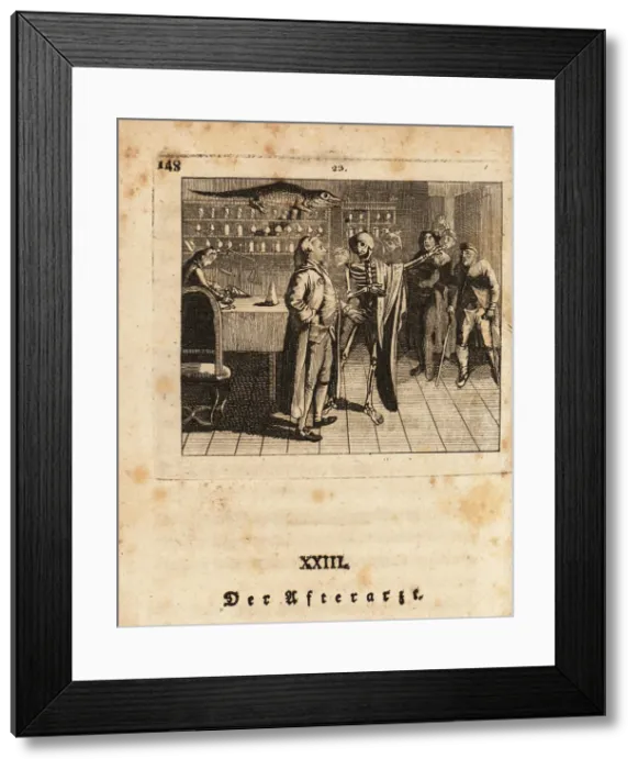 Framed Print : The skeleton of Death, Freund Hans Framed Print : The skeleton of Death, Freund Hans