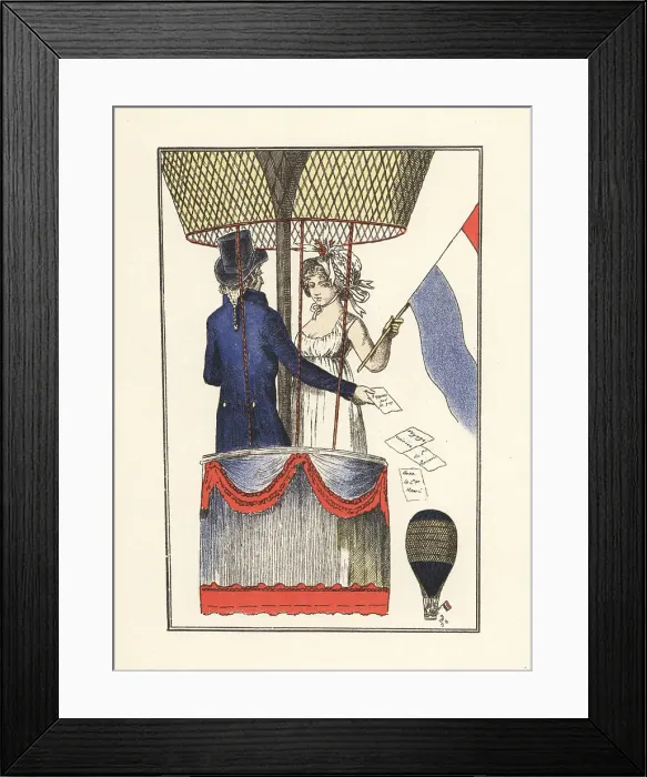 Framed Print : Second balloon ascent of Dr. Andre-Jacques Garnerin with Citizen Framed Print : Second balloon ascent of Dr. Andre-Jacques Garnerin with Citizen