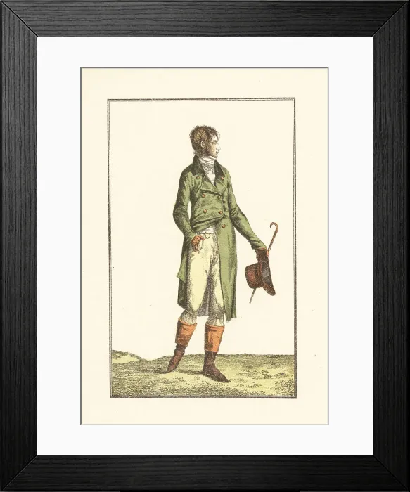 Framed Print : Men's fashions during the French Revolutionary era, Paris, 1799 Framed Print : Men's fashions during the French Revolutionary era, Paris, 1799