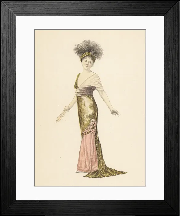 Framed Print : Madame Pierat in a dress by Redfern in Les Marionettes, 1911 Framed Print : Madame Pierat in a dress by Redfern in Les Marionettes, 1911