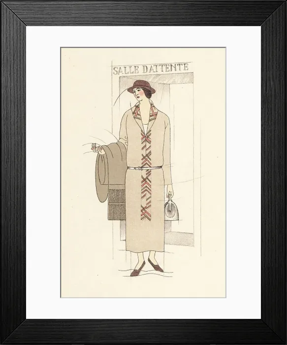 Framed Print : Fashionable woman in front of a waiting room in a train station Framed Print : Fashionable woman in front of a waiting room in a train station