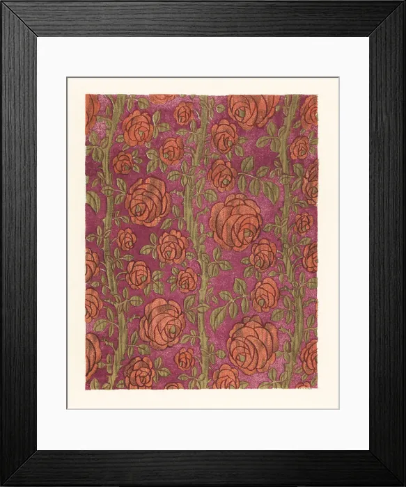 Framed Print : Embroidered gold lame design with roses and foliage by Bianchini Framed Print : Embroidered gold lame design with roses and foliage by Bianchini