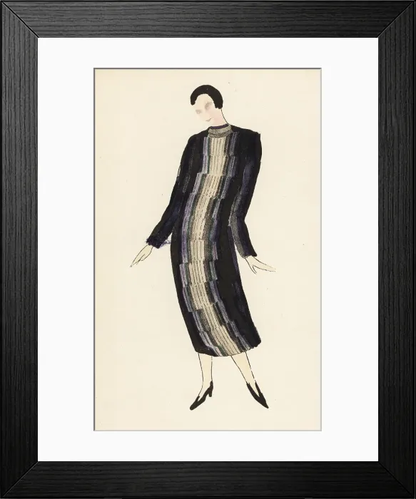 Framed Print : Embroidered coat after a sketch by the designer Sonia Delauney Framed Print : Embroidered coat after a sketch by the designer Sonia Delauney
