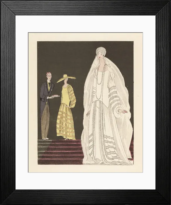 Framed Print : Wedding dress designed by Jeanne Lanvin, 1924 Framed Print : Wedding dress designed by Jeanne Lanvin, 1924