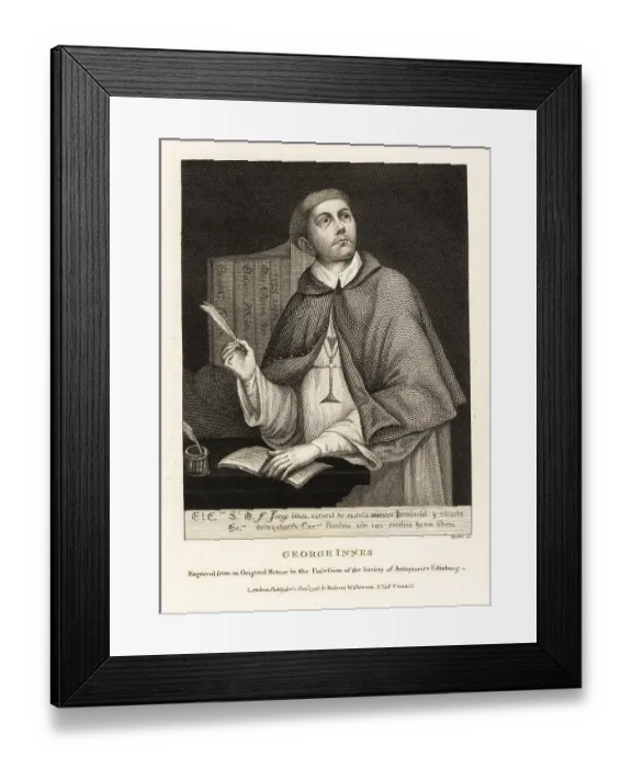 Framed Print : Cardinal George Innes, in white robes and scarlet cloak and cap Framed Print : Cardinal George Innes, in white robes and scarlet cloak and cap