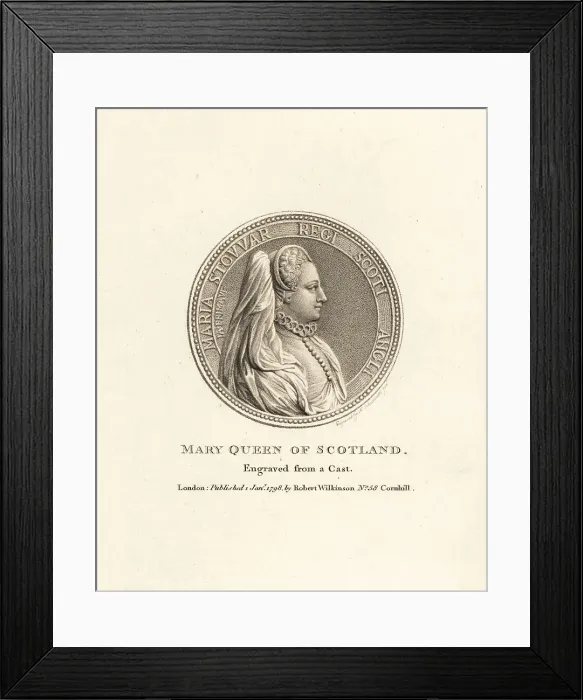 Framed Print : Profile portrait of Mary, Queen of Scots (1542-1587) Framed Print : Profile portrait of Mary, Queen of Scots (1542-1587)