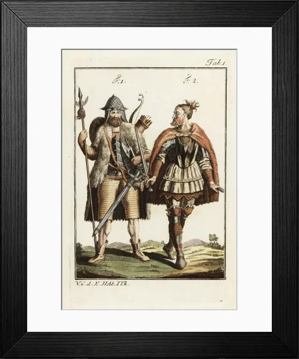 Framed Print : Goth and Suebi warriors Framed Print : Goth and Suebi warriors
