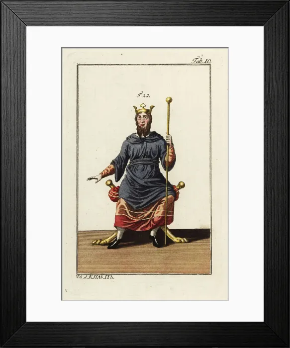 Framed Print : Anglo-Saxon king onn his throne Framed Print : Anglo-Saxon king onn his throne