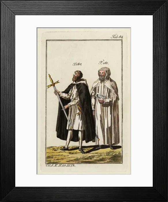 Framed Print : Two Knights Templar: servant brother (180) and treasurer (181) Framed Print : Two Knights Templar: servant brother (180) and treasurer (181)