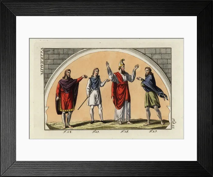 Framed Print : Anglo Saxon men wearing mantles Framed Print : Anglo Saxon men wearing mantles