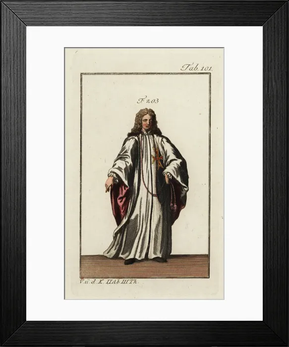 Framed Print : Knight of the Order of Saint Stephen in ceremonial robes