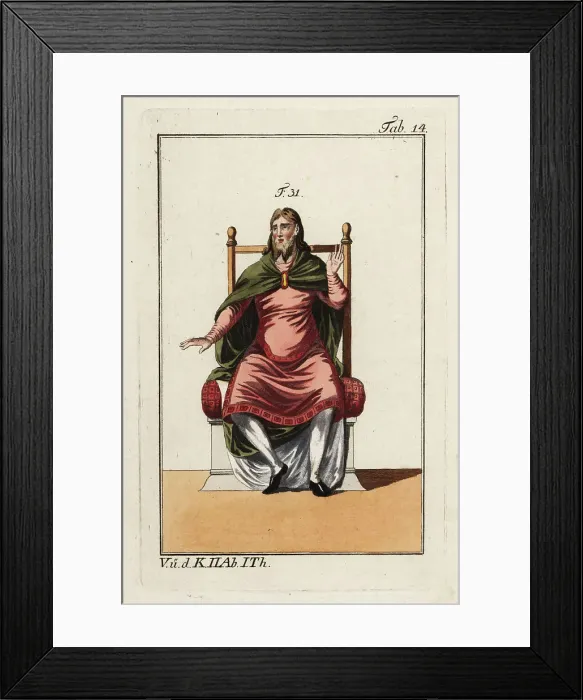 Framed Print : Noble Anglo Saxon in mantle with buckle Framed Print : Noble Anglo Saxon in mantle with buckle