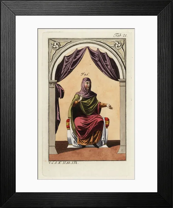 Framed Print : Anglo Saxon woman depicted in her grand finery Framed Print : Anglo Saxon woman depicted in her grand finery