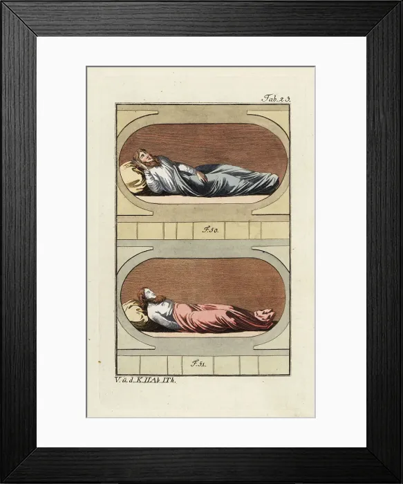 Framed Print : Anglo Saxon man in shirt and corpse in shroud Framed Print : Anglo Saxon man in shirt and corpse in shroud