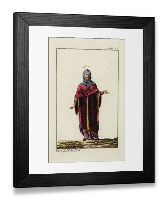 Framed Print : Anglo Saxon woman (or queen) in a wide-sleeved dress Framed Print : Anglo Saxon woman (or queen) in a wide-sleeved dress
