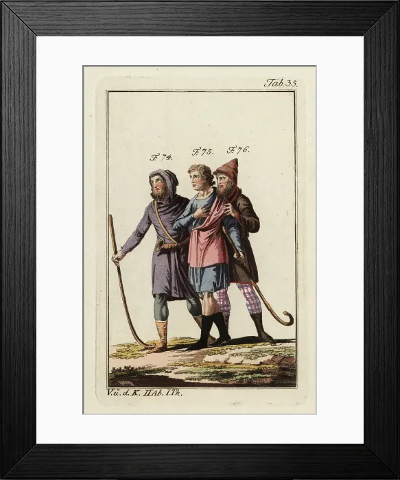 Framed Print : Three Danes of the lower classes Framed Print : Three Danes of the lower classes