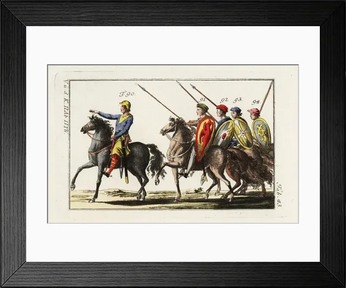 Framed Print : Officer and soldiers of Guy I, Count of Ponthieu, 11th century Framed Print : Officer and soldiers of Guy I, Count of Ponthieu, 11th century