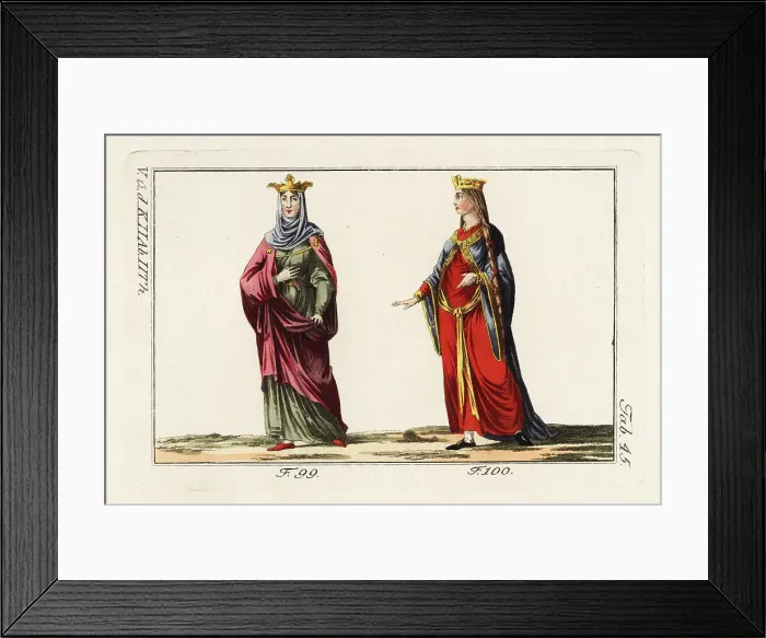 Framed Print : Constance of Arles 99 and unknown French queen 100 Framed Print : Constance of Arles 99 and unknown French queen 100