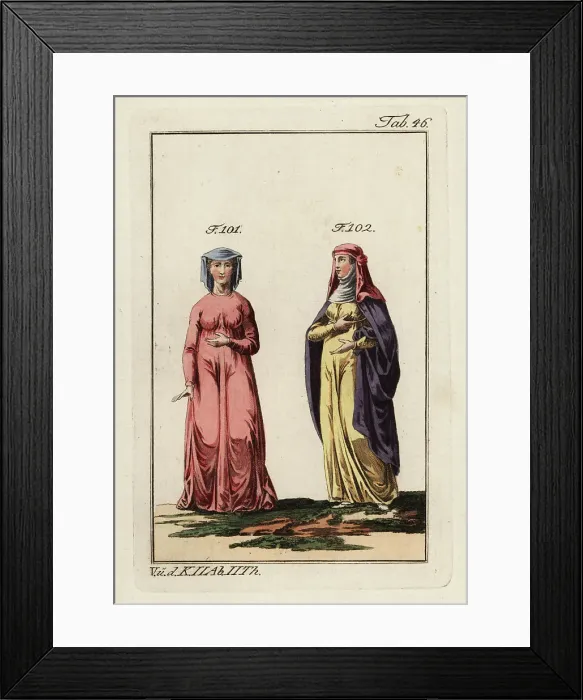 Framed Print : Blanche (d.1310) and Adele de Vermandois (944-975) Framed Print : Blanche (d.1310) and Adele de Vermandois (944-975)