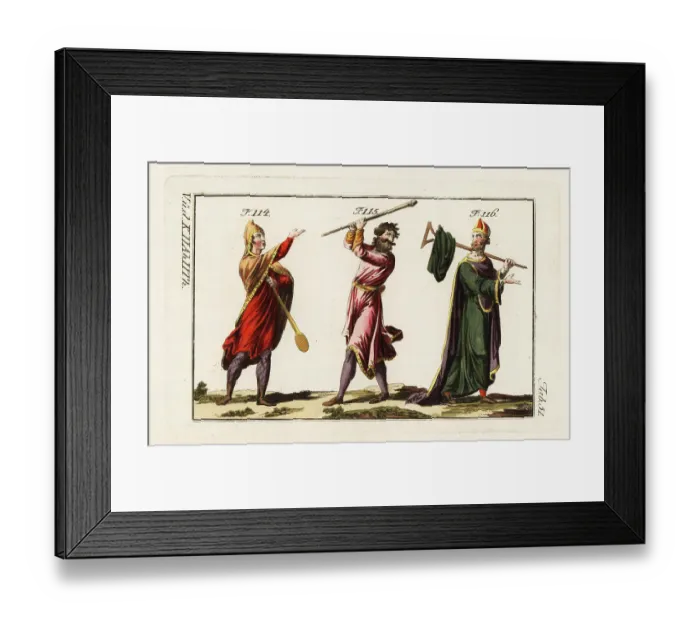 Framed Print : Norman noblemen in long tunics and mantles Framed Print : Norman noblemen in long tunics and mantles