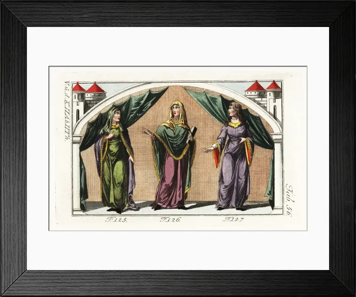 Framed Print : Norman noble women, 12th century