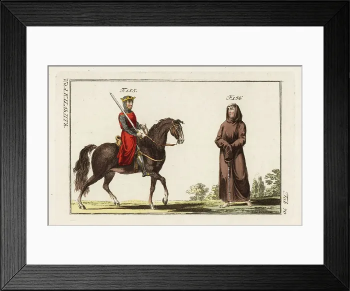 Framed Print : Norman king and monk Framed Print : Norman king and monk