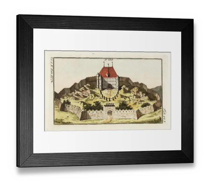 Framed Print : Medieval knight's castle with tower and gate Framed Print : Medieval knight's castle with tower and gate