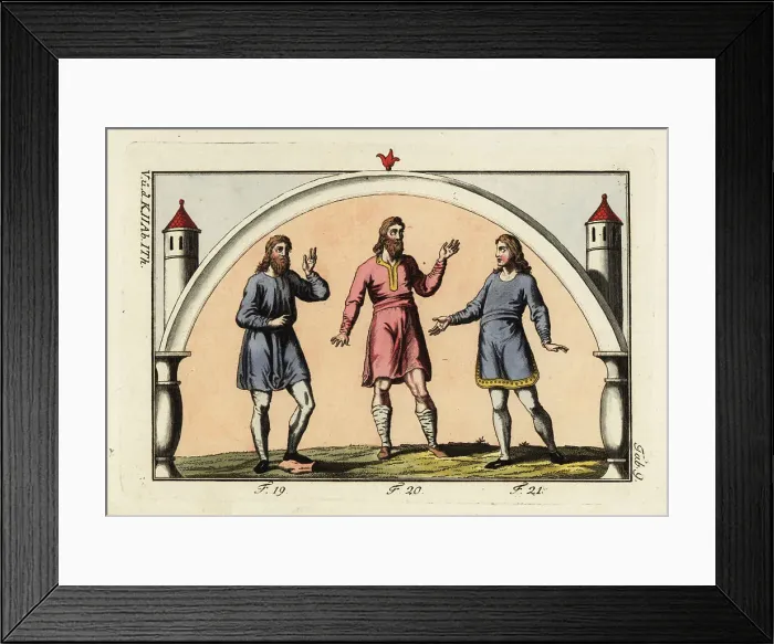 Framed Print : Anglo-Saxon men in tunics Framed Print : Anglo-Saxon men in tunics